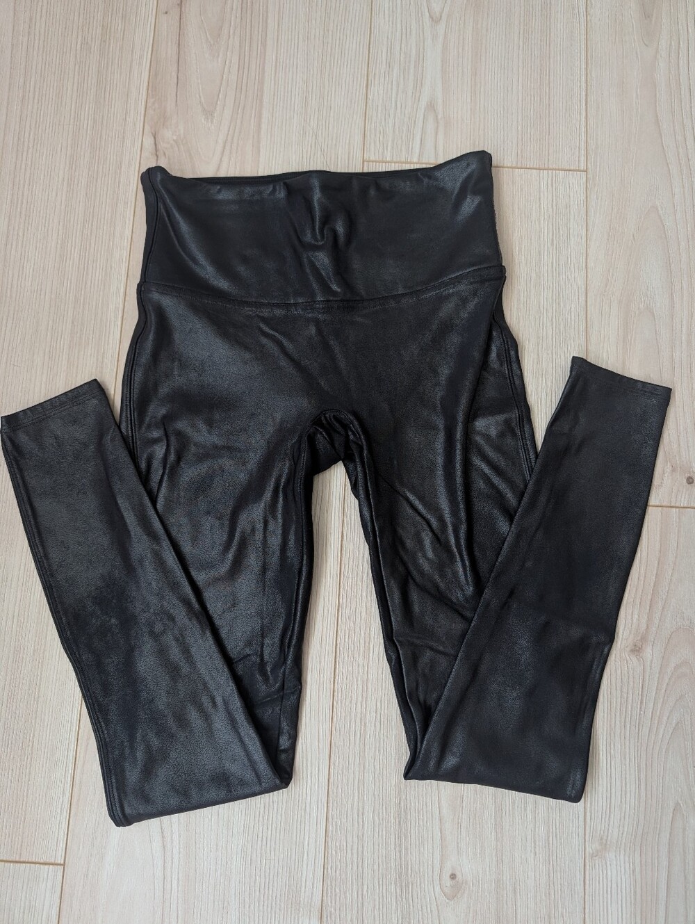 Spanx Black Faux Leather High-Waist Leggings